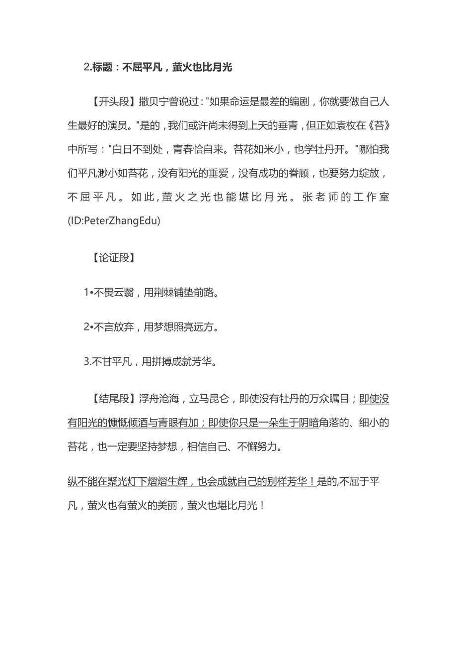 高分议论文精彩构思 标题+开头段+论证段+结尾段.docx_第2页