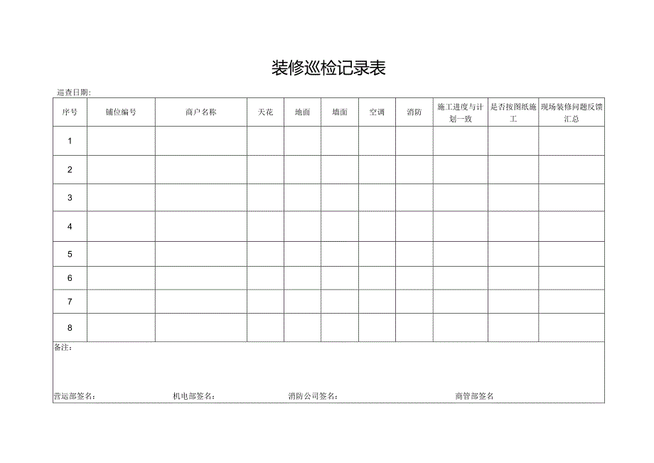 装修巡检记录表（完整版）.docx_第1页