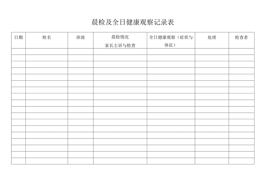 晨检及全日健康观察记录表.docx_第1页