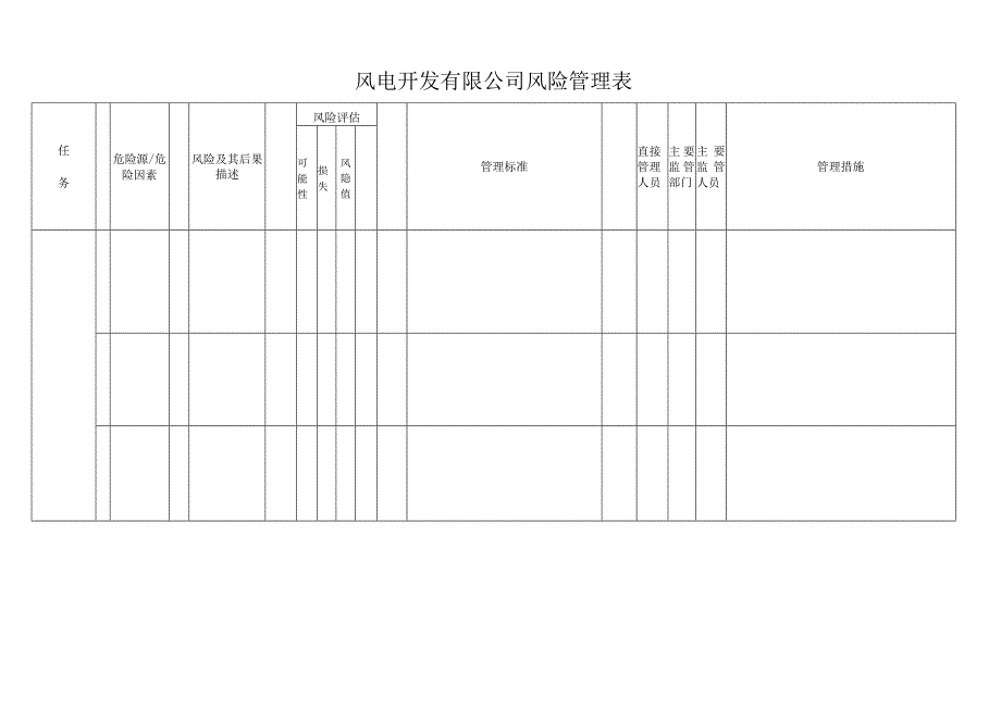 风电开发有限公司风险管理表.docx_第1页