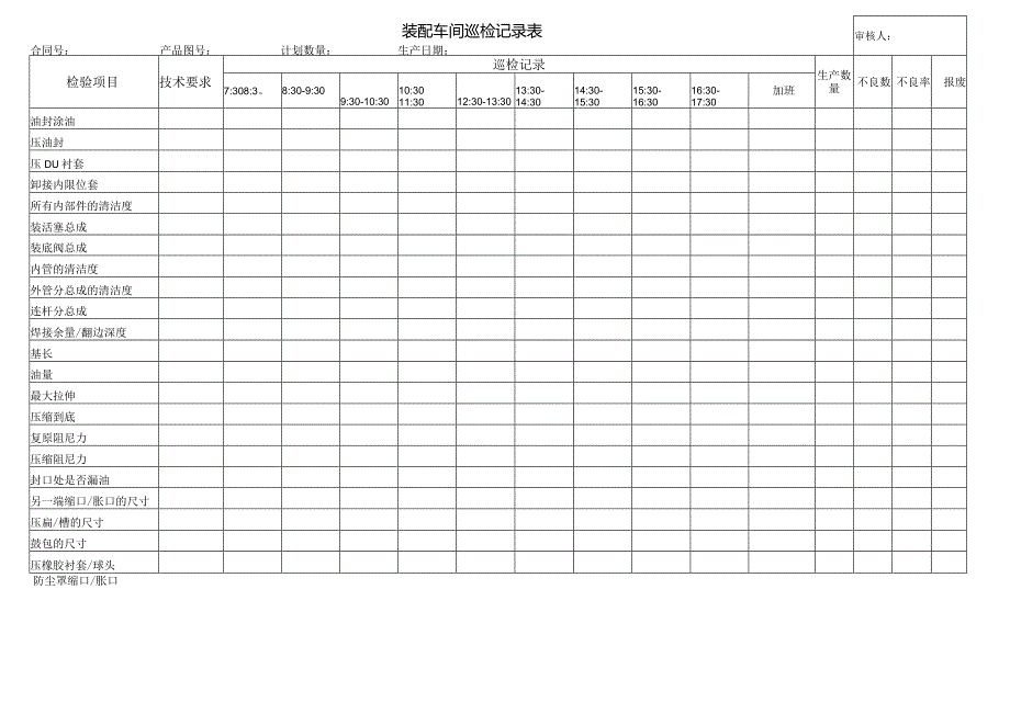 装配检验记录日报表.docx_第1页