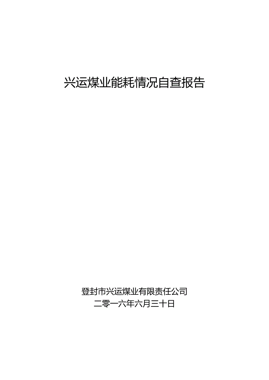 兴运煤业能耗情况自查报告.docx_第1页