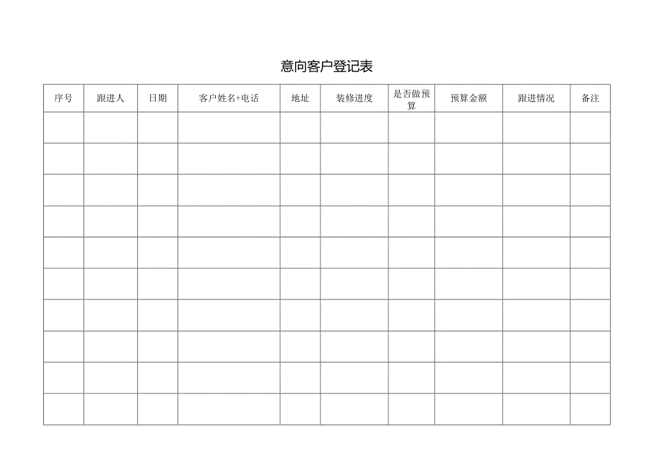 意向客户登记表.docx_第1页