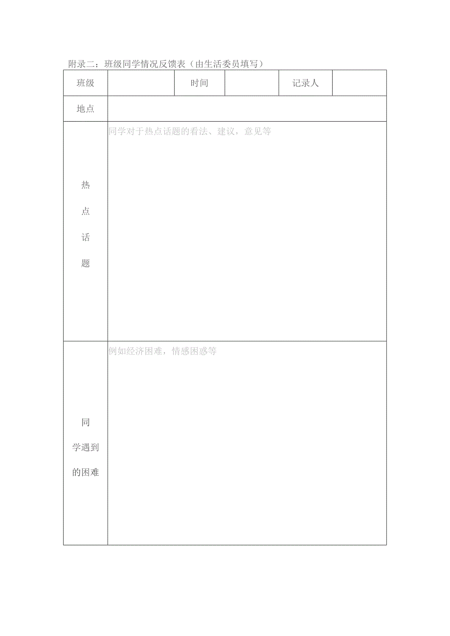 二班级同学情况反馈表.docx_第1页