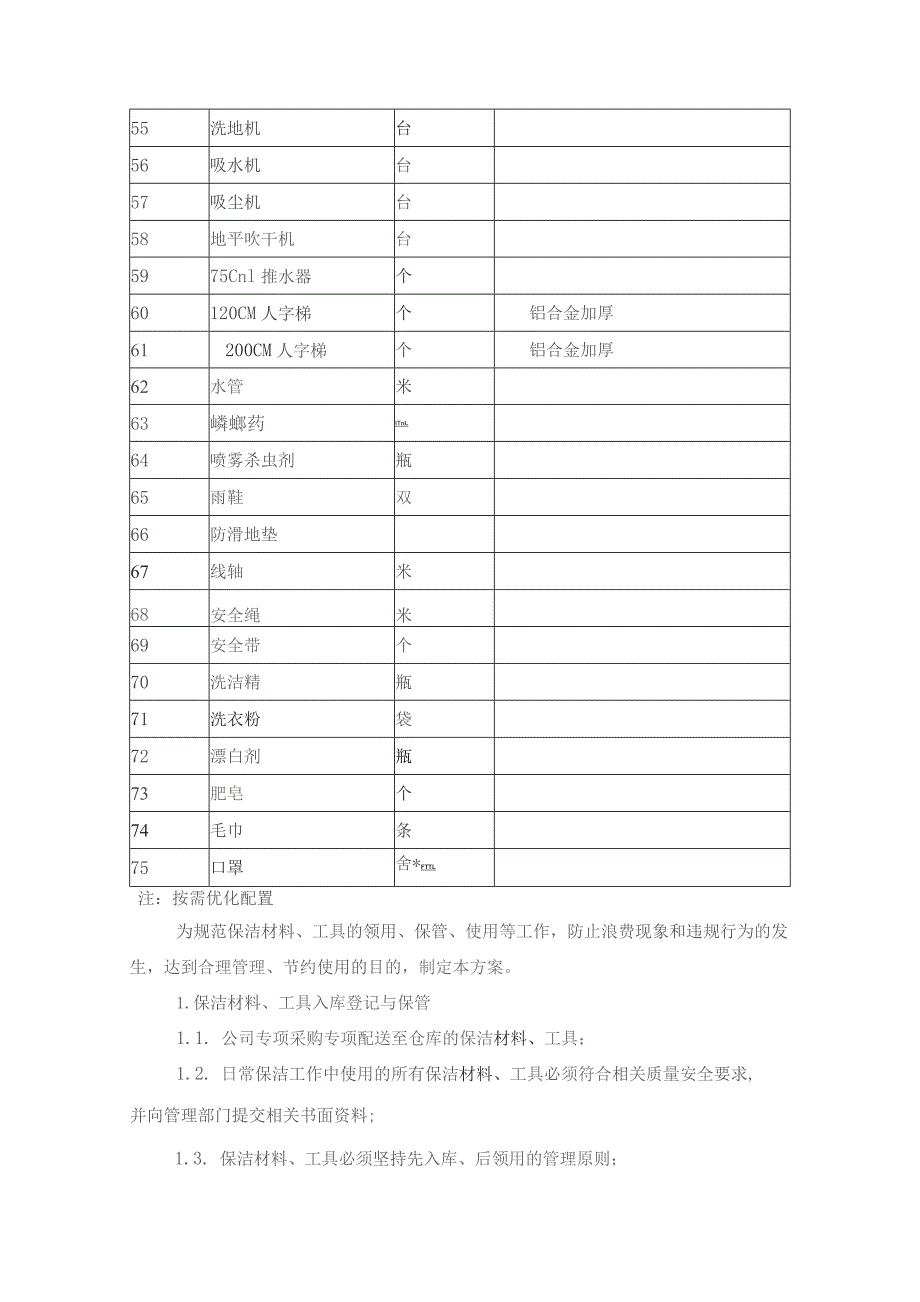 (新)XX单位保洁材料、工具管理方案.docx_第3页