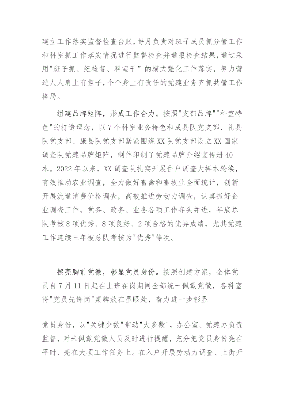 “数字尖兵”矩阵服务地方经济发展——某市调查队党支部党建品牌创建做法与成效经验交流发言材料.docx_第3页