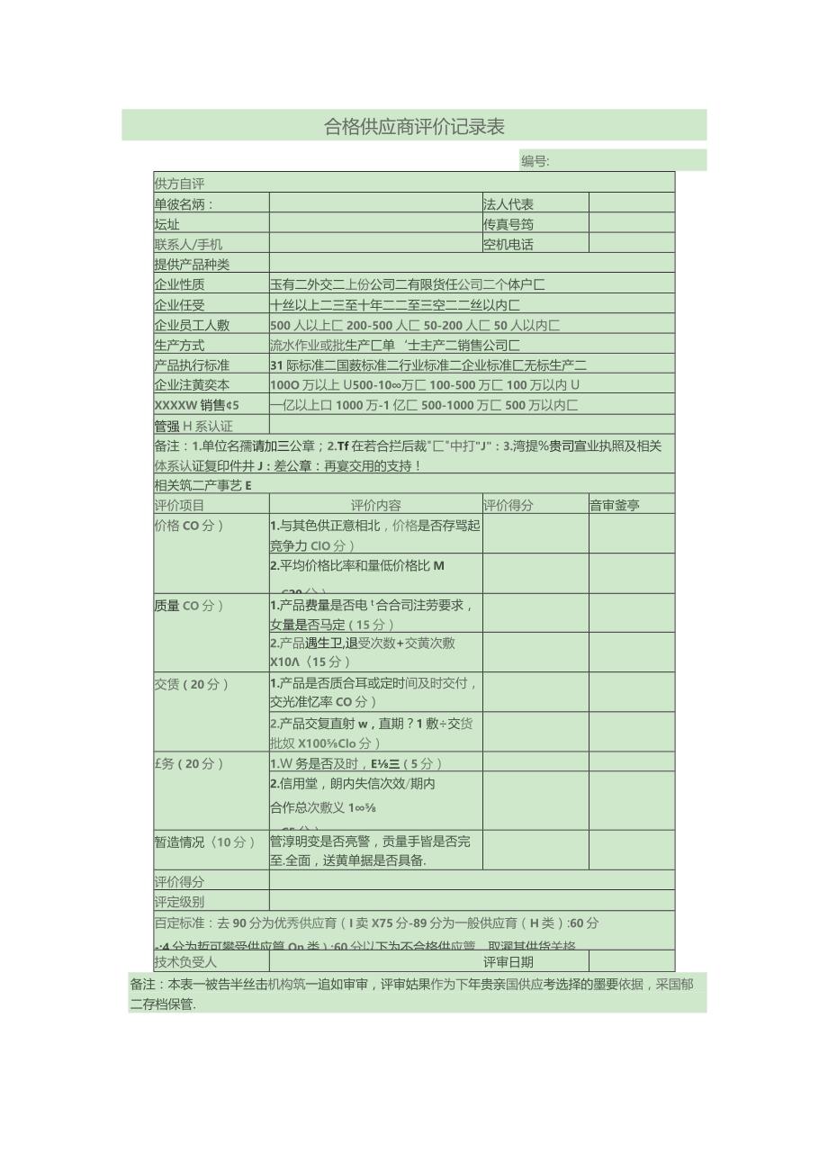 合格供应商评价记录表格.docx_第2页