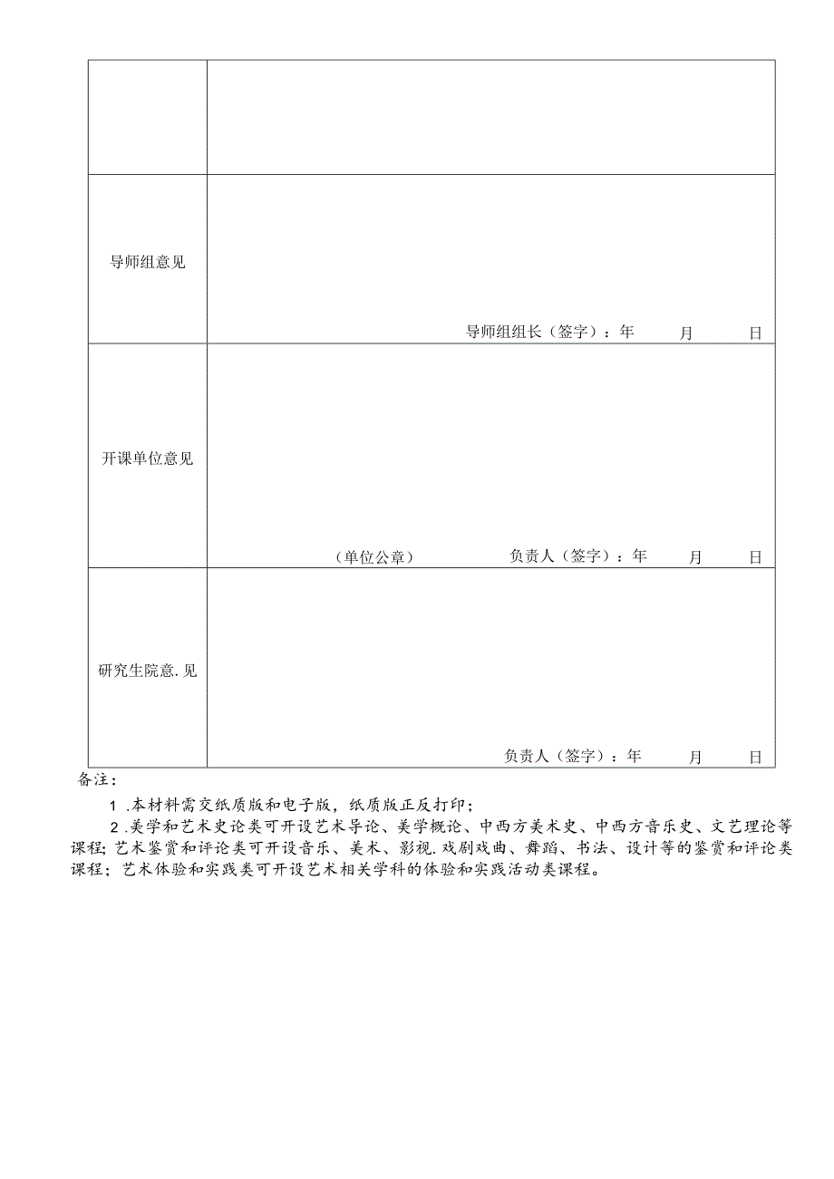 中南财经政法大学研究生公共艺术课审批表.docx_第2页