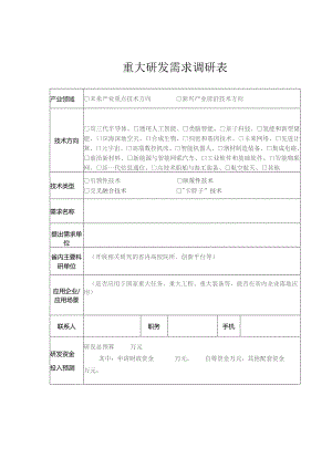 重大研发需求调研表.docx