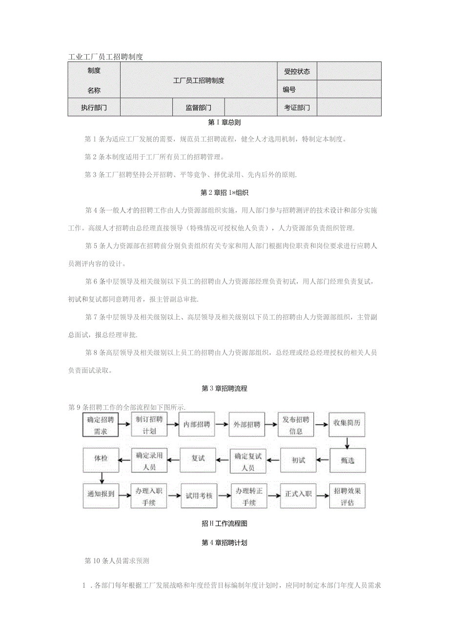 工业工厂员工招聘制度.docx_第1页