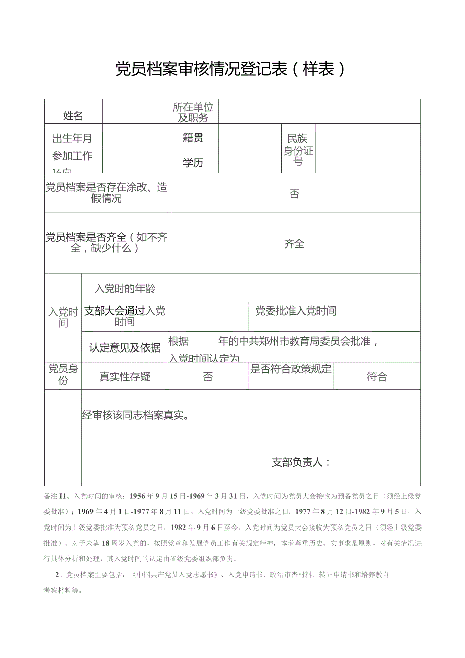 党员档案审核情况登记表样表.docx_第1页