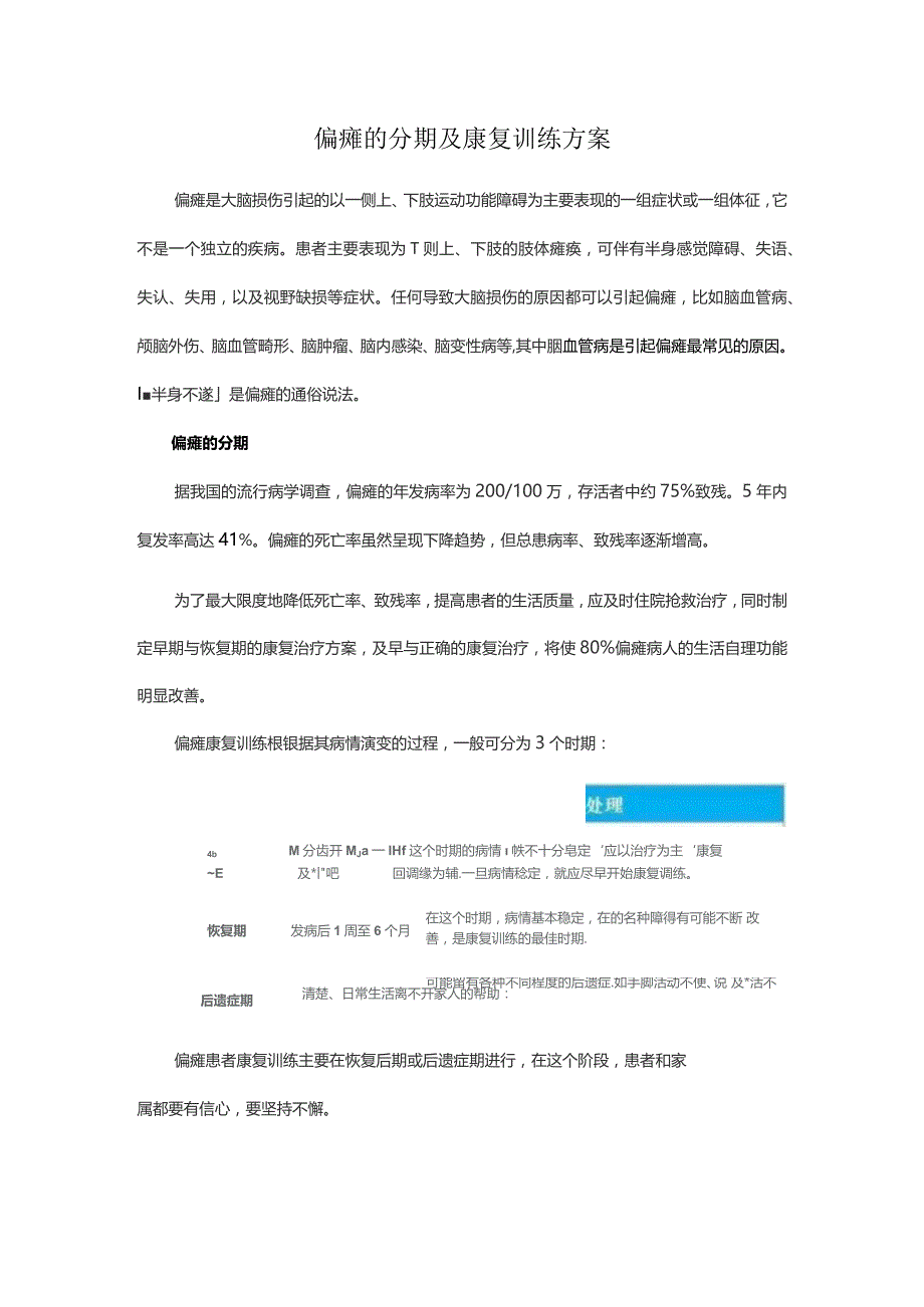 偏瘫的分期及康复训练方案.docx_第1页