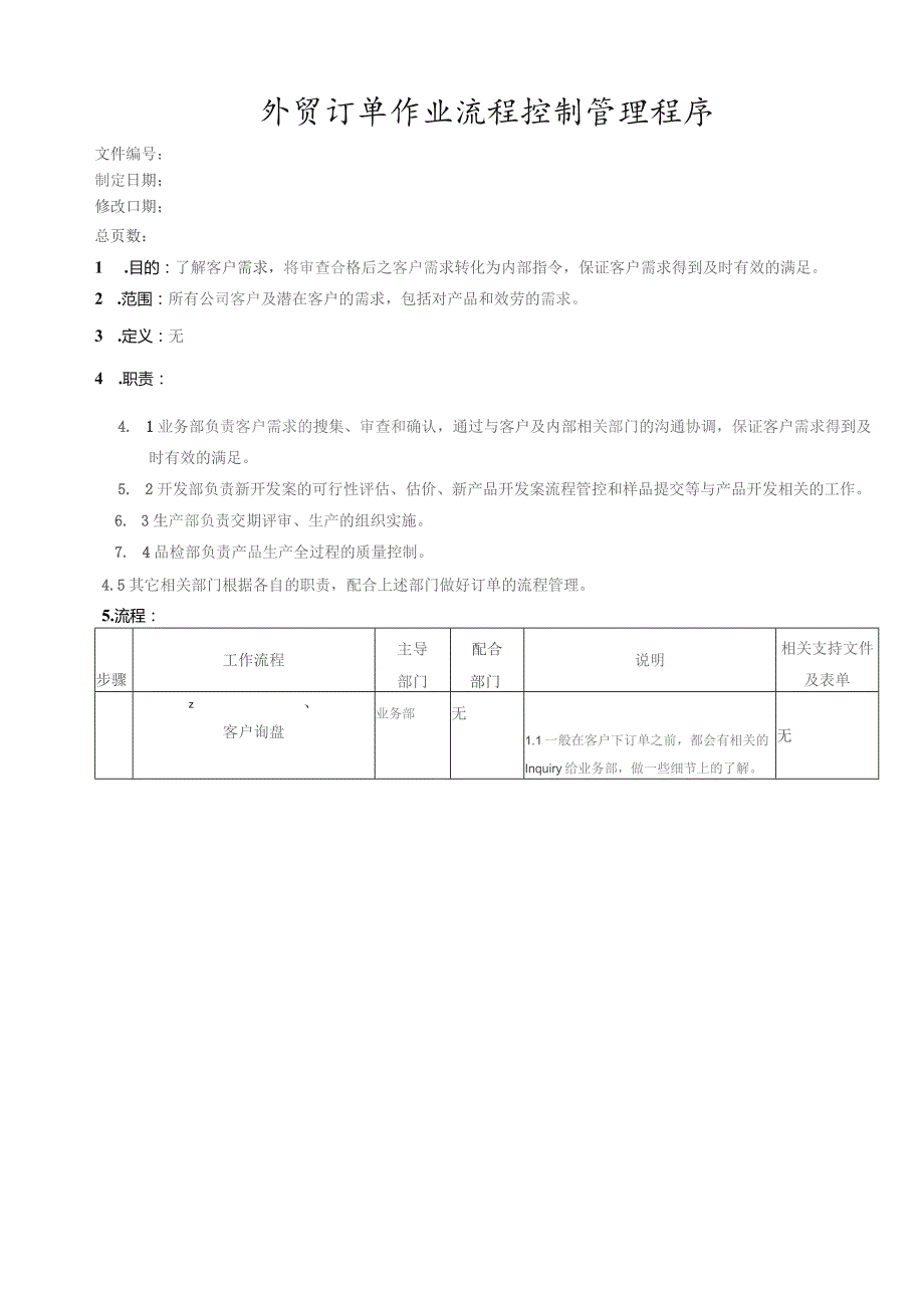 外贸订单作业流程控制管理程序.docx_第1页