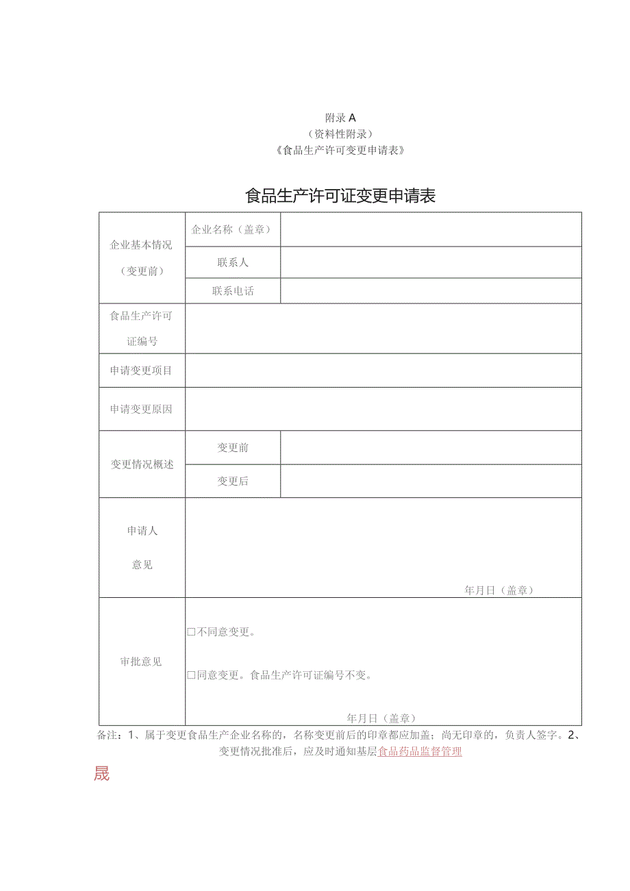 资料性《食品生产许可变更申请表》食品生产许可证变更申请表.docx_第1页