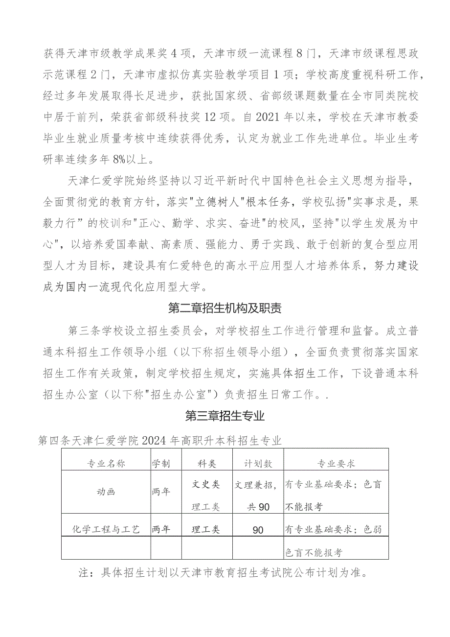 天津仁爱学院2024年高职升本科招生章程.docx_第2页