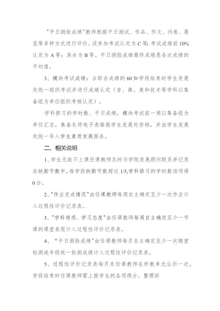 中学学生学习情况过程性评价及模块综合成绩认定办法.docx_第2页