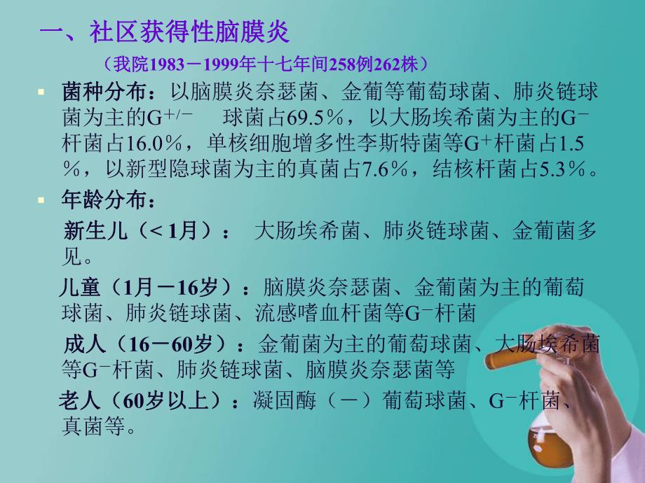 [医学]化脓性脑膜炎、脑脓肿的抗菌选择.ppt_第1页