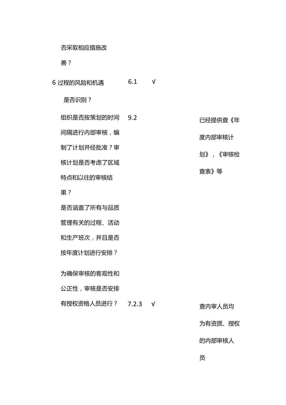 内部审核过程检查表表单模板全套.docx_第3页