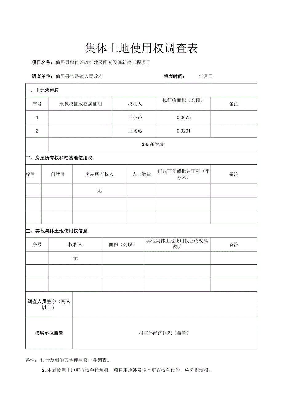 集体土地使用权调查表.docx_第1页