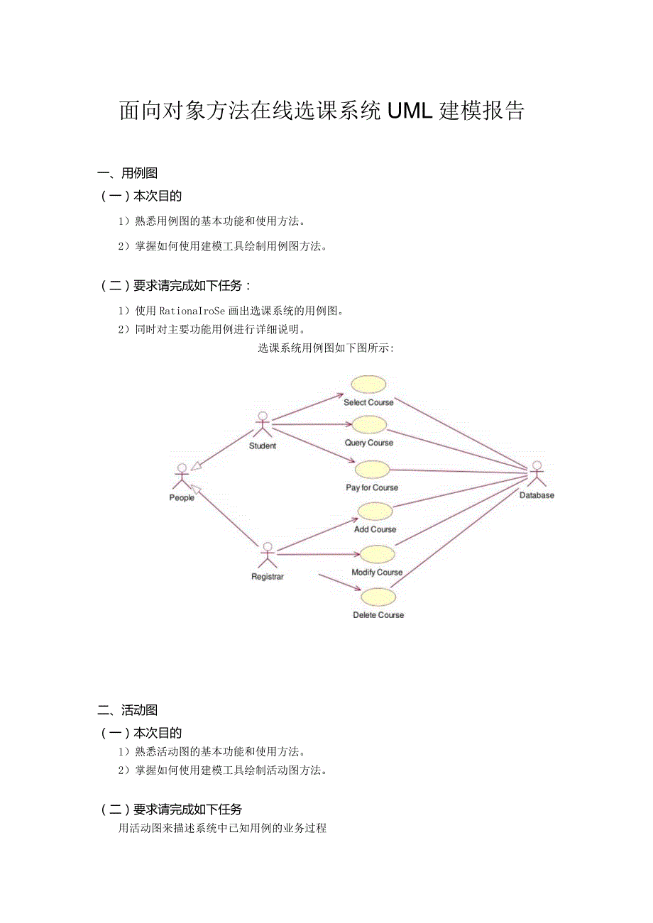 面向对象方法在线选课系统UML建模报告.docx_第1页