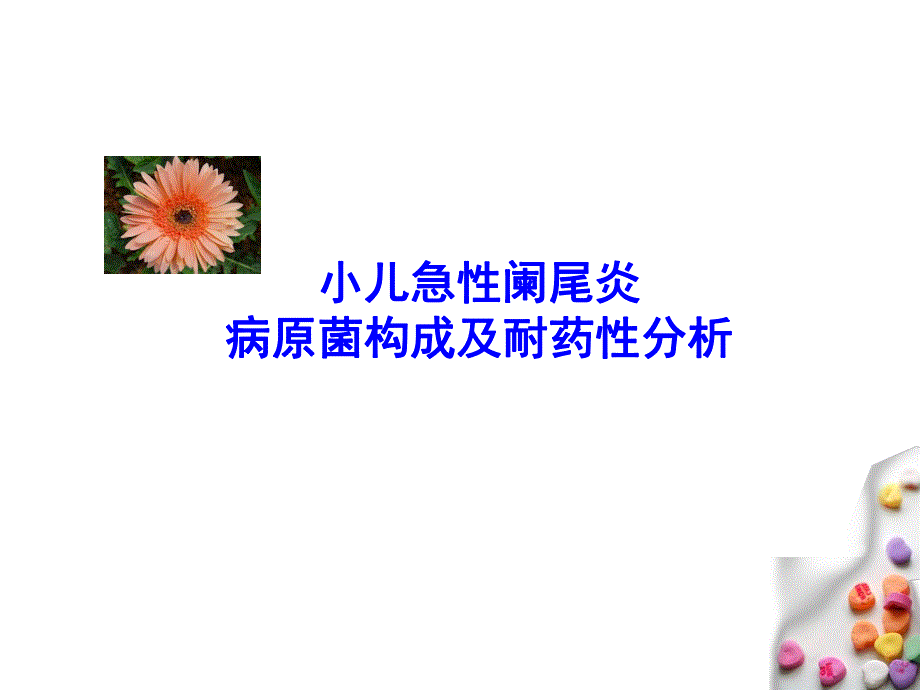 小儿急性阑尾炎病原菌构成及耐药性研究.ppt_第1页