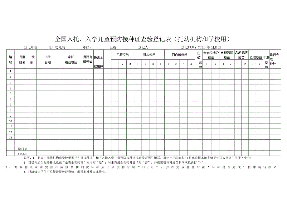 春季预防接种查验表.docx_第1页