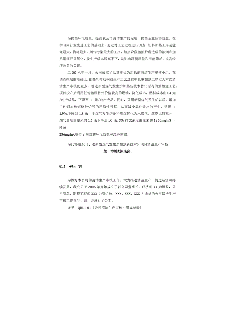 引进新型煤气发生炉新技术项目清洁生产审核报告.docx_第3页