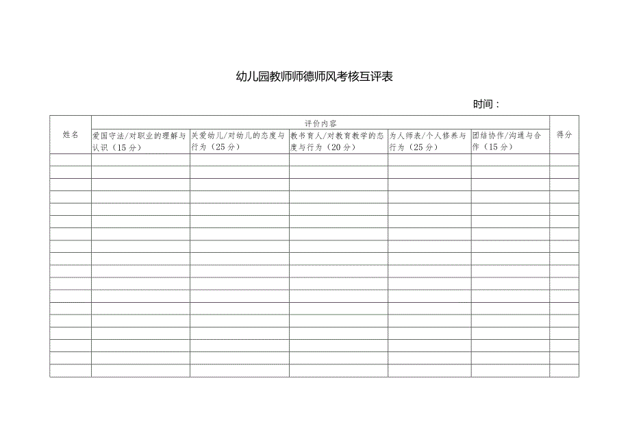 师德师风互评记录表.docx_第1页