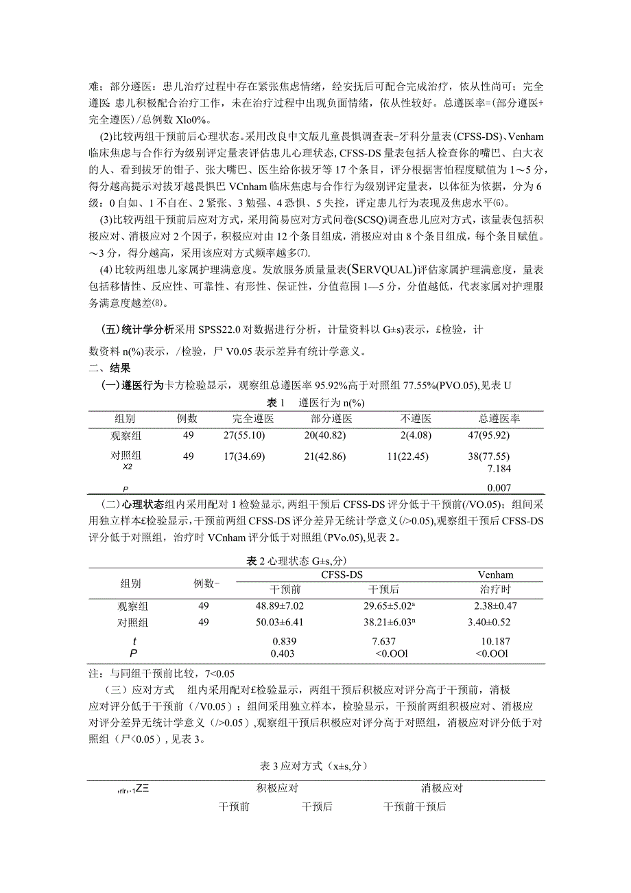 讲-示-做护理干预策略对学龄期乳牙埋伏阻生患儿正畸治疗心理状态及遵医行为的影响.docx_第3页