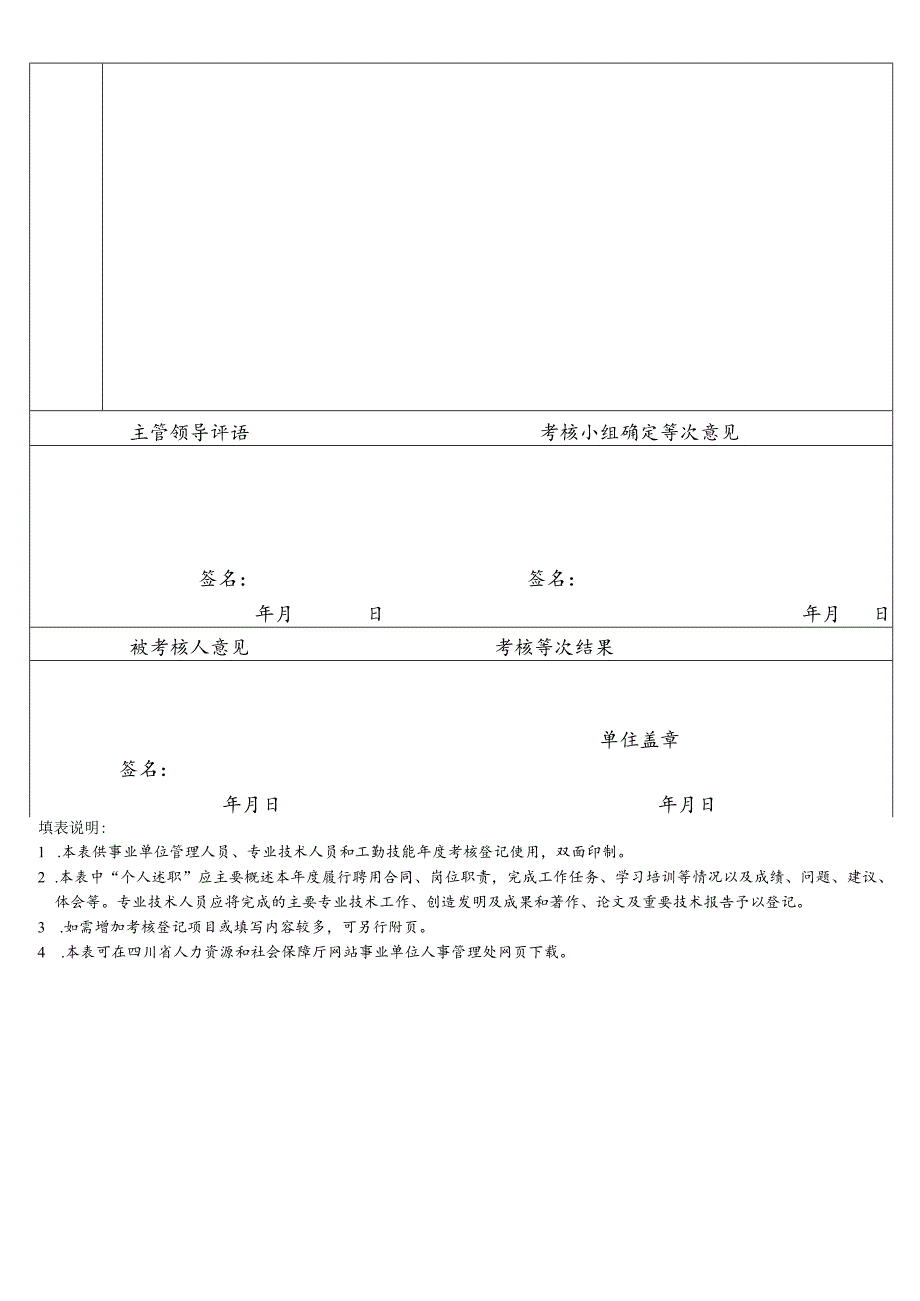 2023年四川省事业单位工作人员年度考核登记表0.docx_第2页