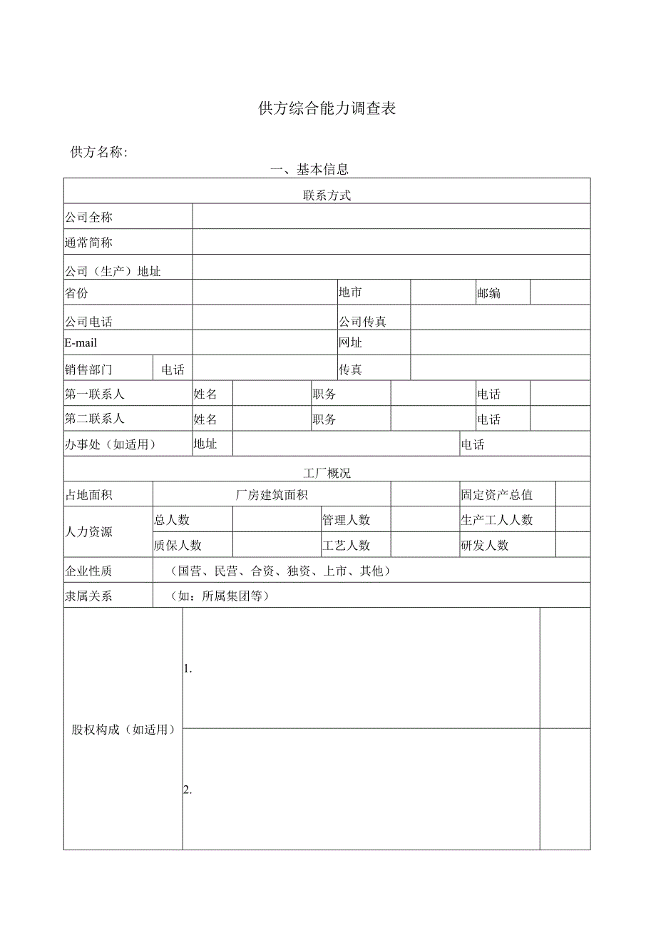 供方综合能力调查表111（2023年）.docx_第1页