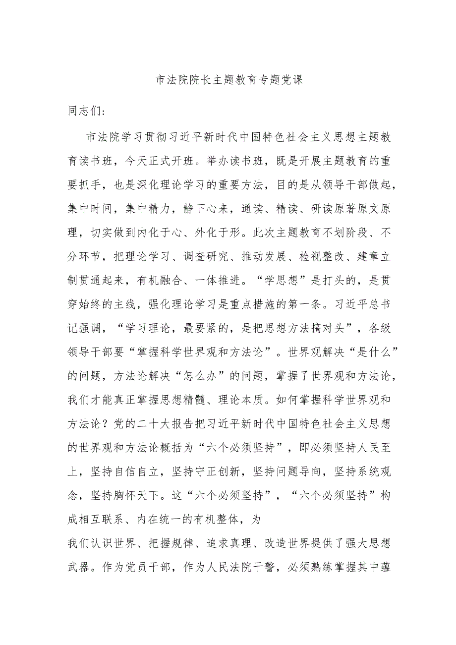 市法院院长主题教育专题党课.docx_第1页