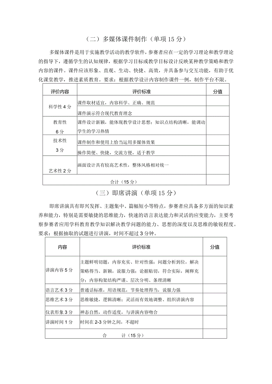 长江大学师范专业大学生教学技能竞赛评分标准.docx_第2页