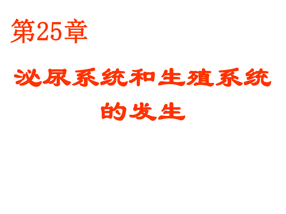 25泌尿系统和生殖系统的发生1.ppt_第1页