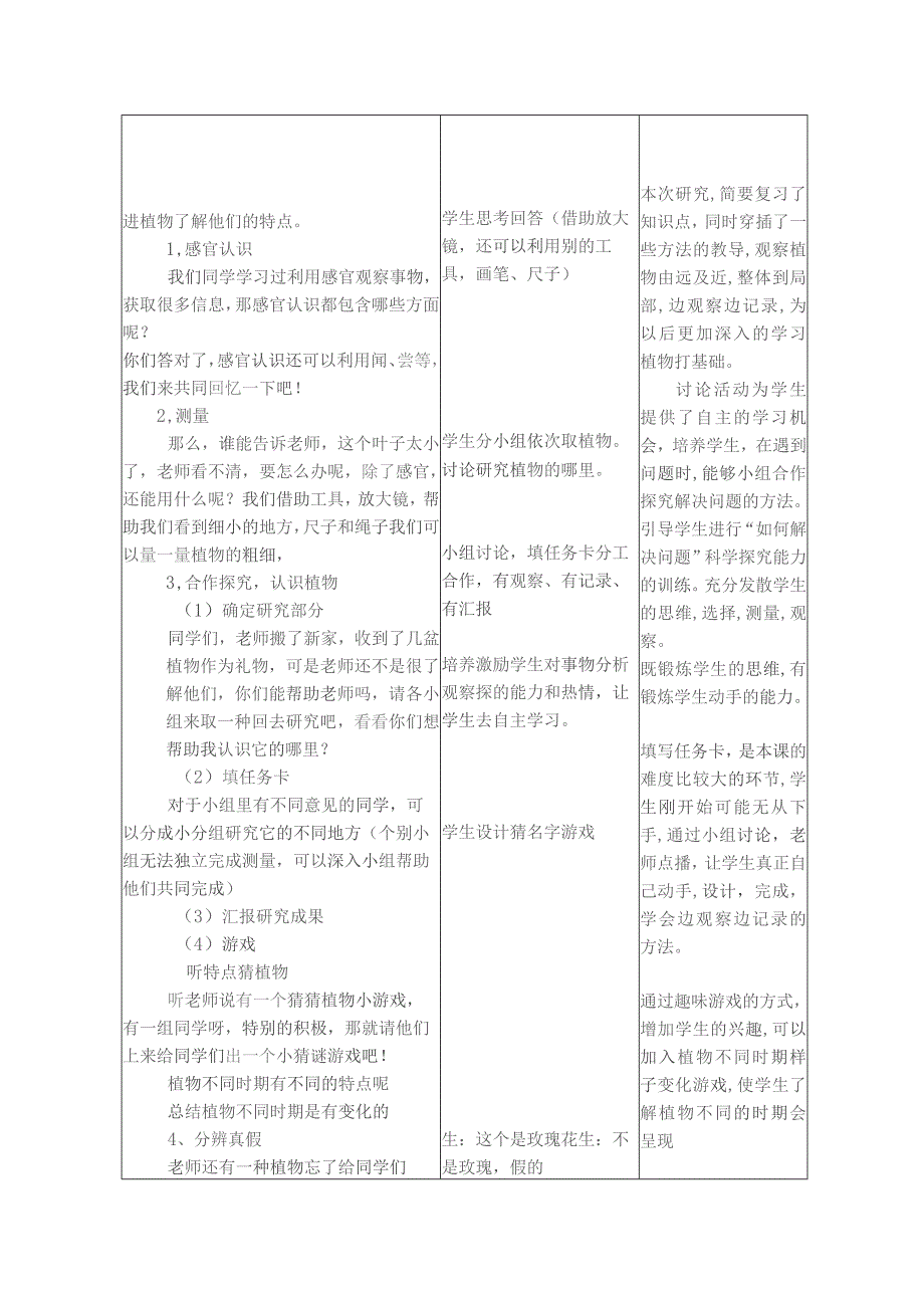 苏教2017版一年级科学下册4.11多姿多彩的植物教学设计.docx_第3页