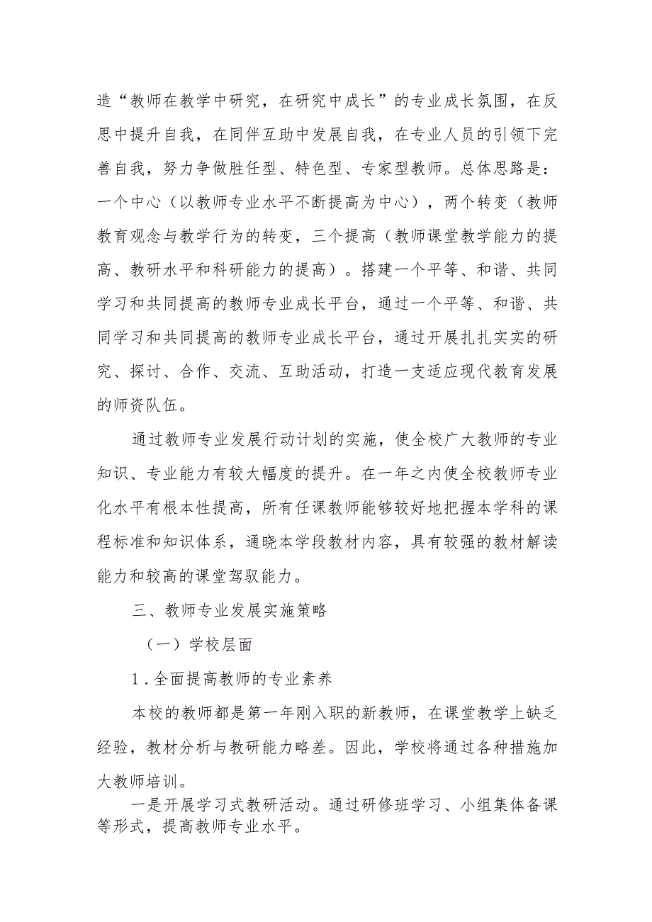 小学教师专业发展规划实施方案.docx_第2页