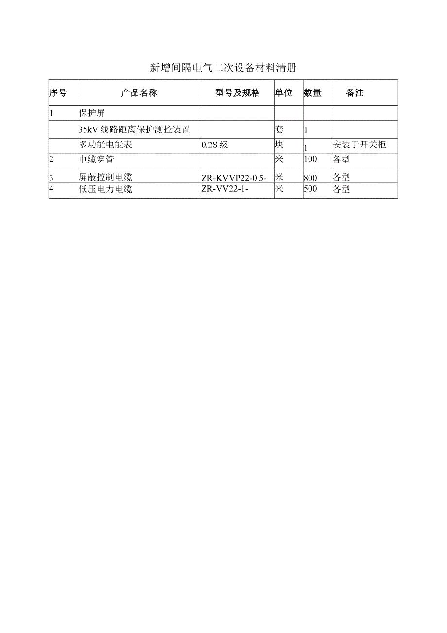 35kV出线间隔电气一次主要设备材料清册（2023年）.docx_第3页