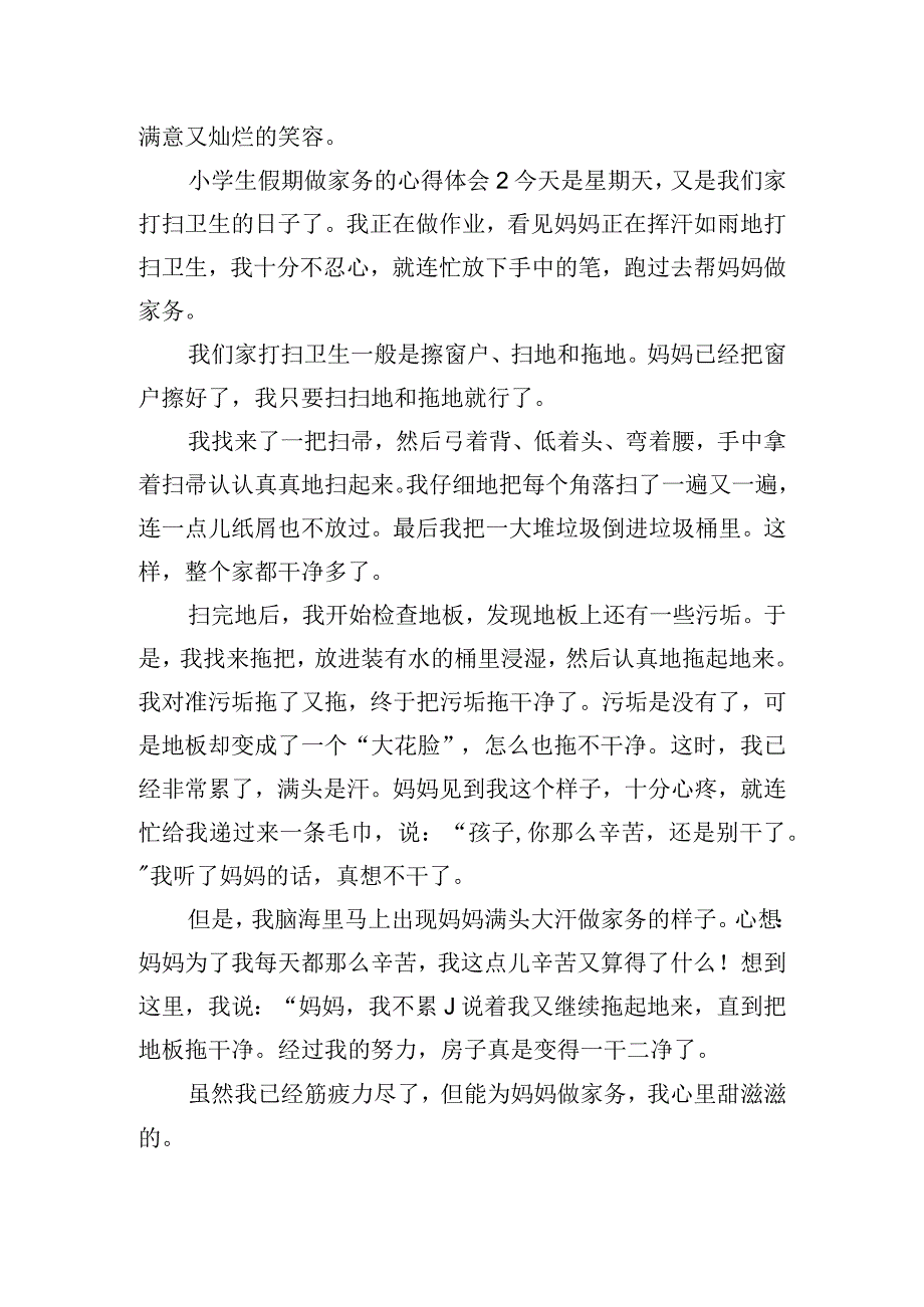 小学生假期做家务的心得体会四篇.docx_第2页