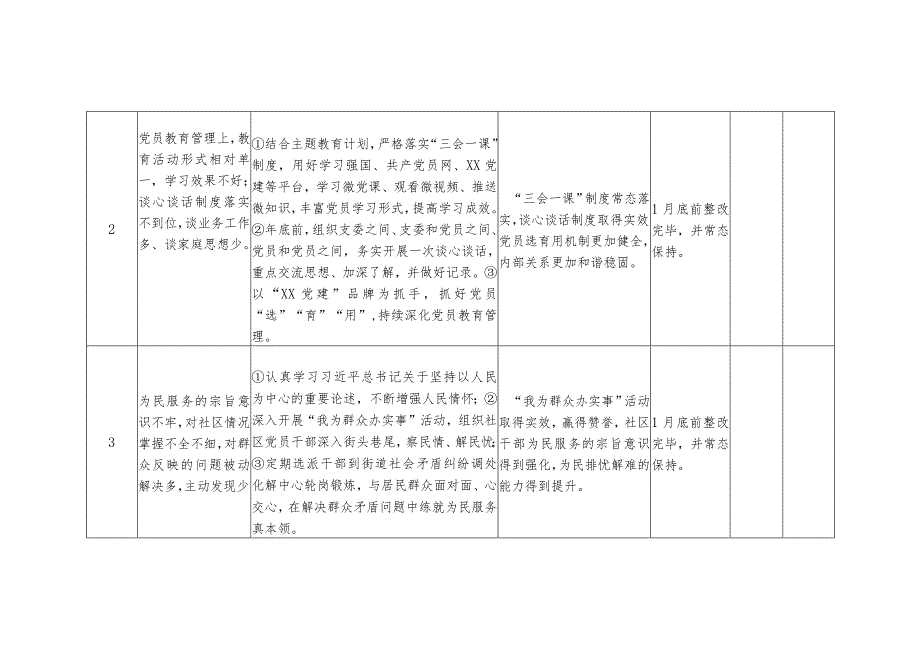 主题教育问题整改清单（基层党组织）.docx_第2页