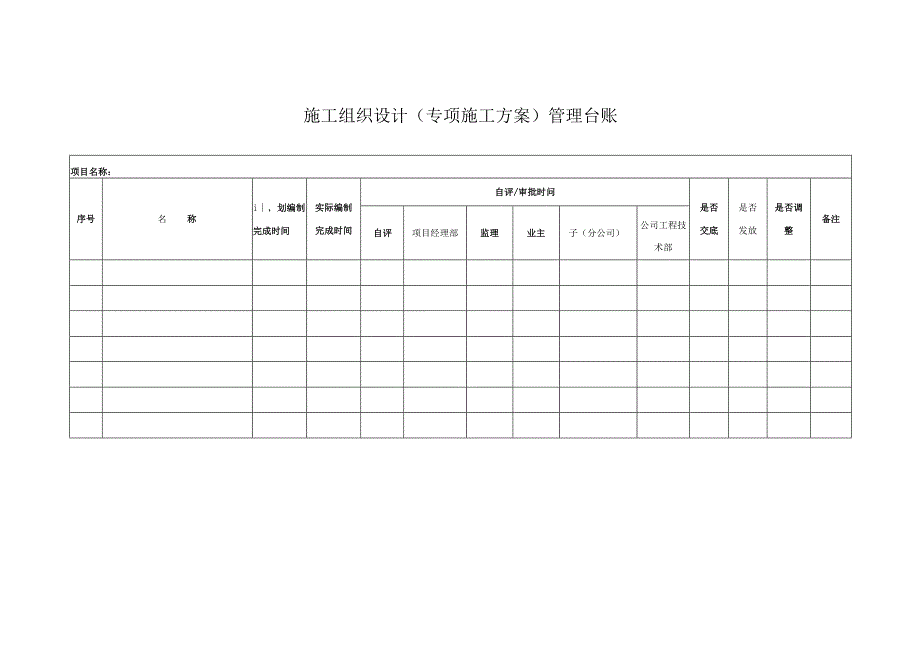 施工组织设计（专项施工方案）管理台账.docx_第1页