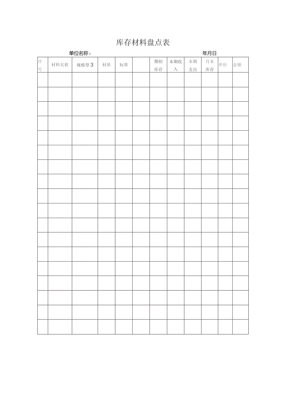 库存材料盘点表.docx_第1页