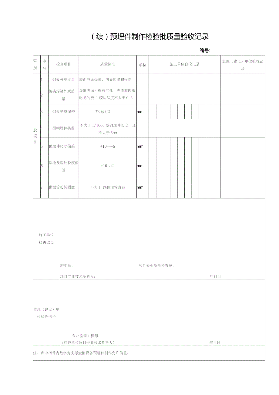 预埋件制作检验批质量验收记录.docx_第2页