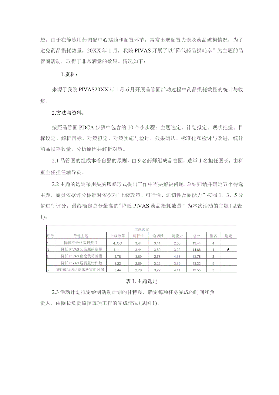 品管圈在降低我院静脉用药调配中心药品损耗中的实践与分析静配中心质量持续改进案例.docx_第2页