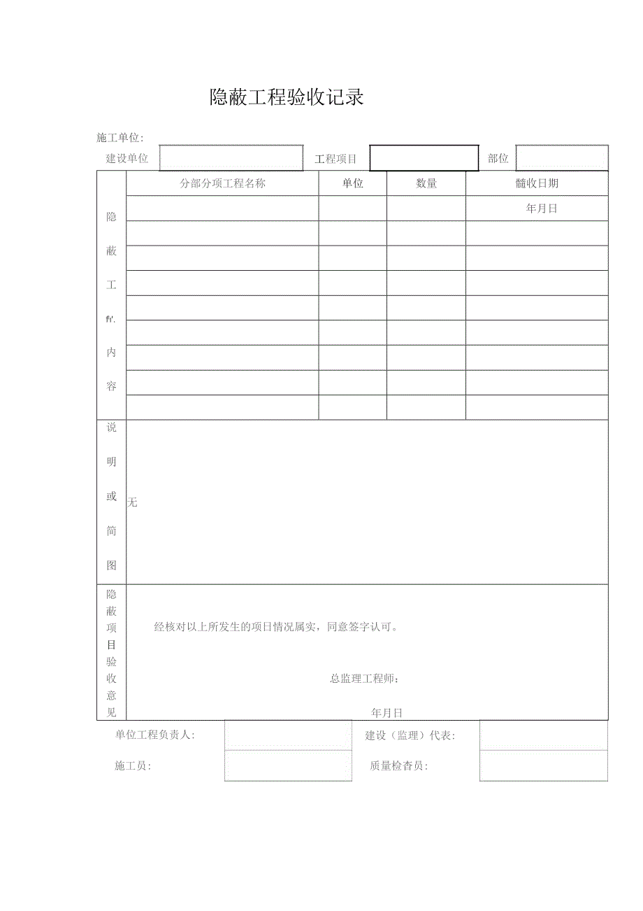 隐蔽工程验收记录表.docx_第1页