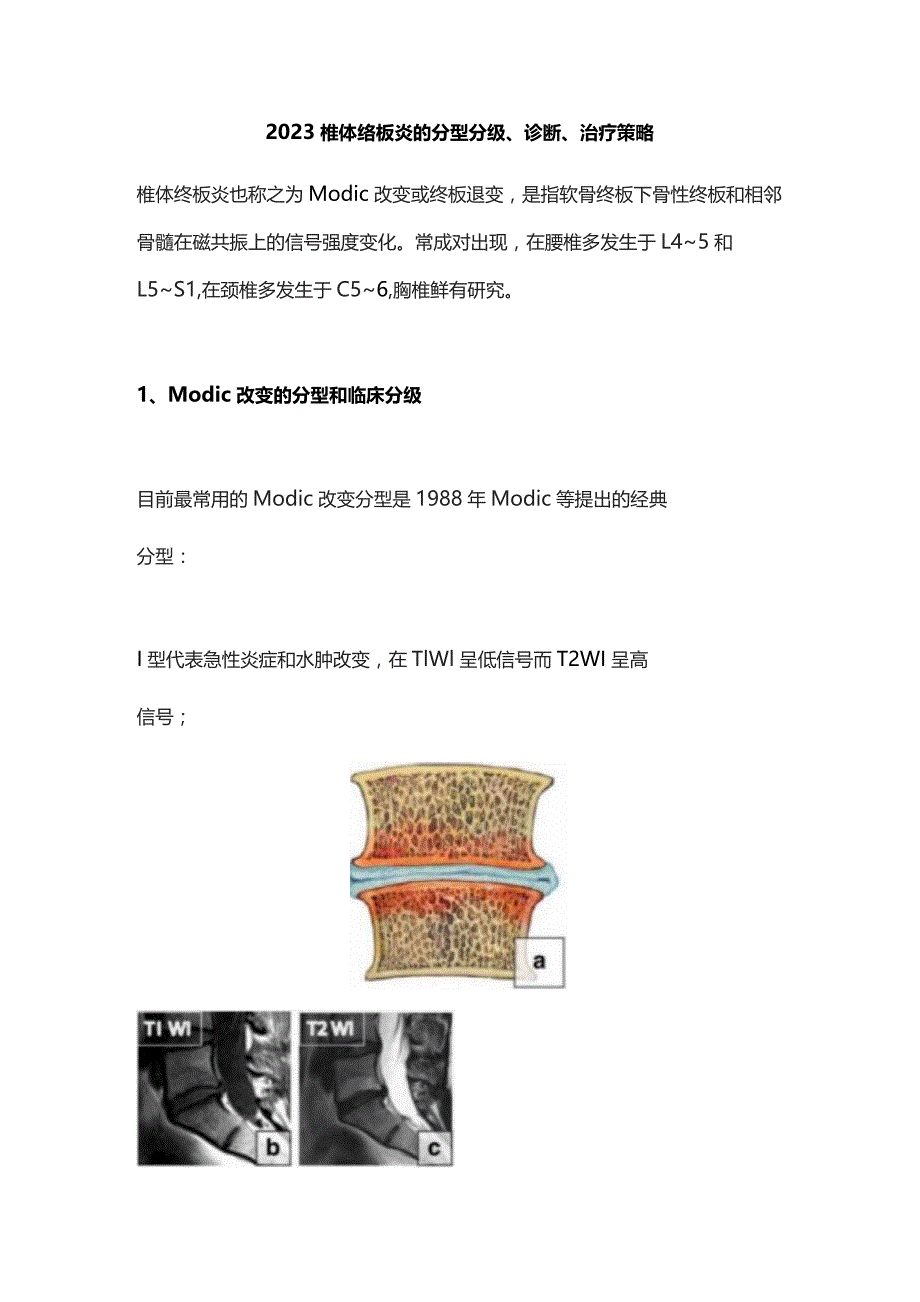 2023椎体终板炎的分型分级、诊断、治疗策略.docx_第1页