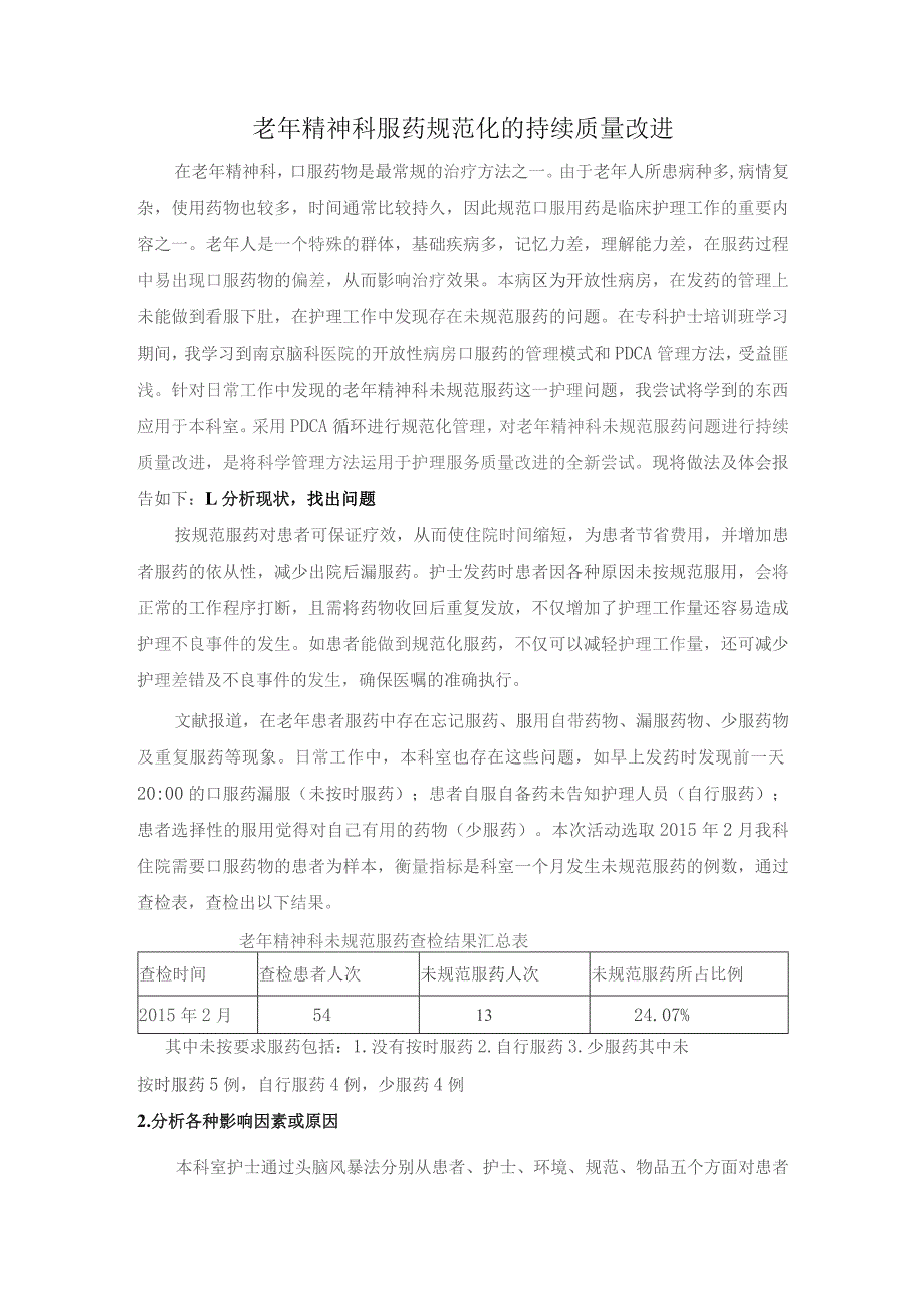 老年精神科服药规范化的持续质量改进.docx_第1页