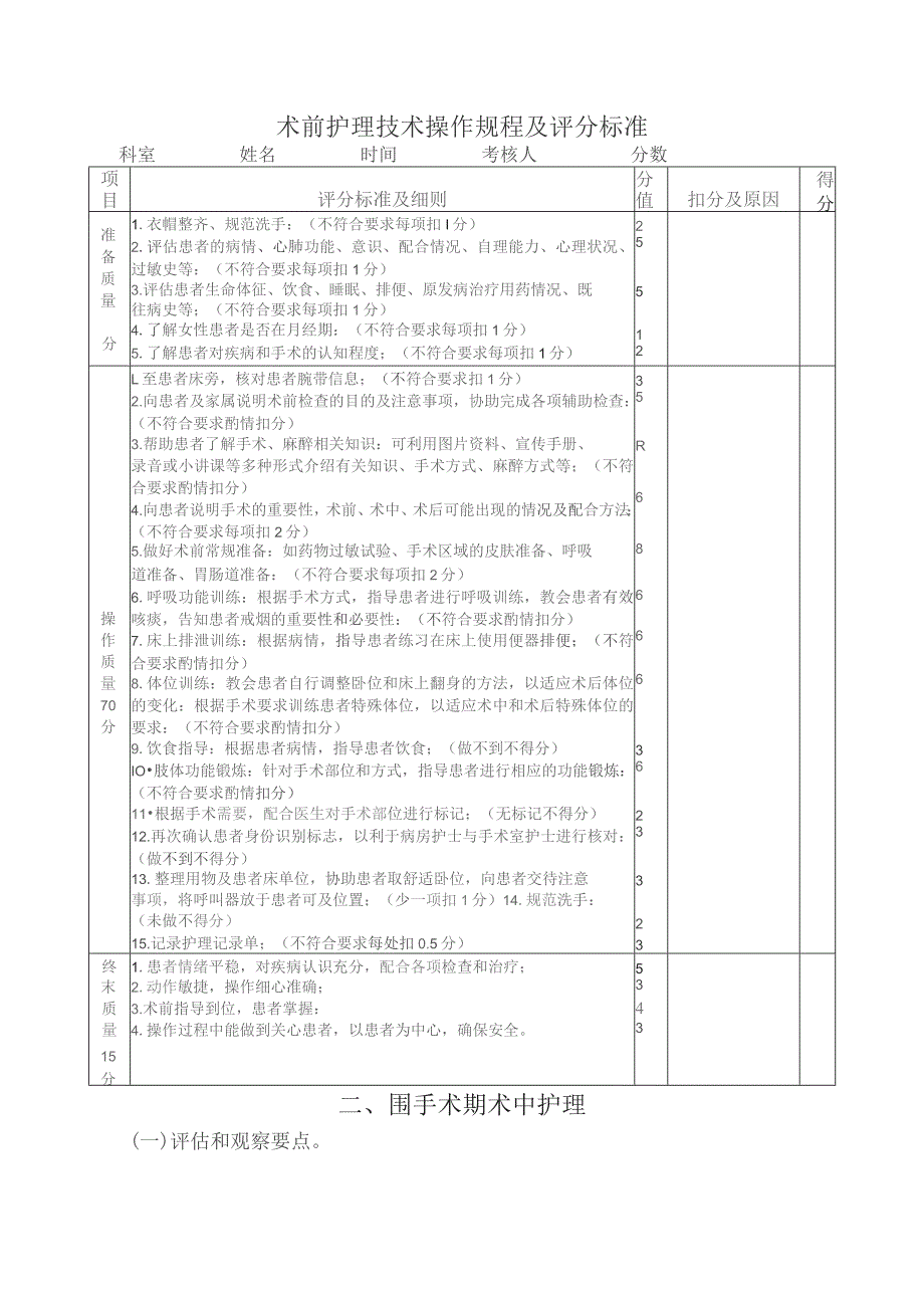 围手术期护理技术操作规程及评分标准.docx_第3页