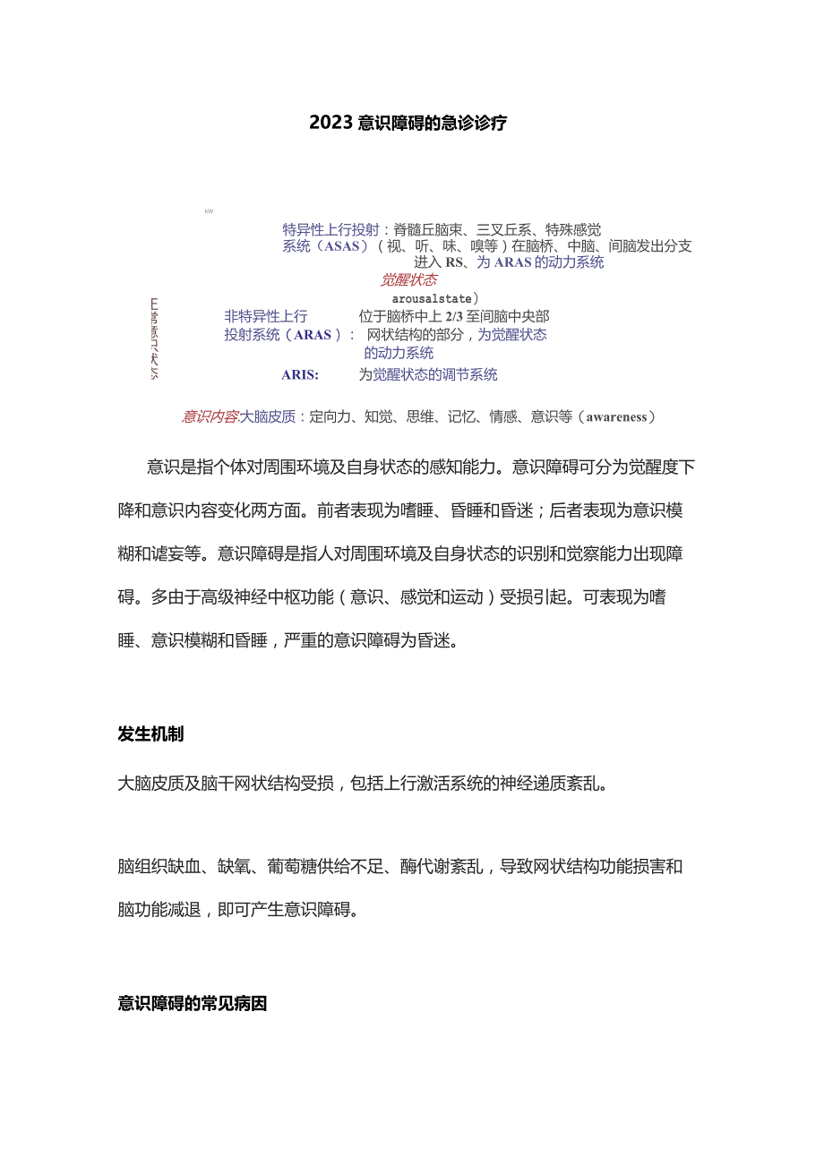 2023意识障碍的急诊诊疗.docx_第1页