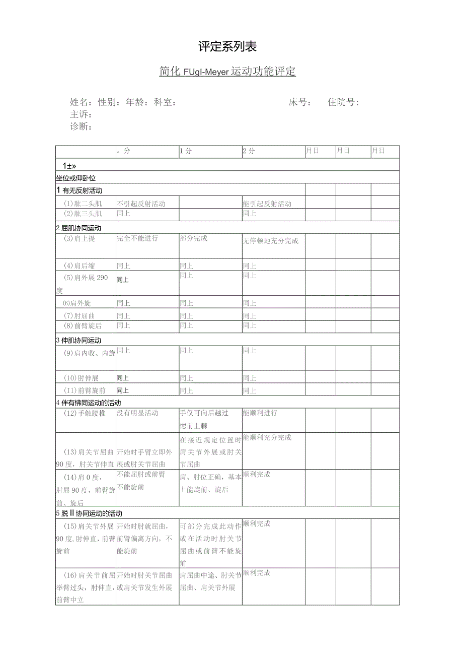 康复医学科简化Fugl-Meyer.docx_第1页