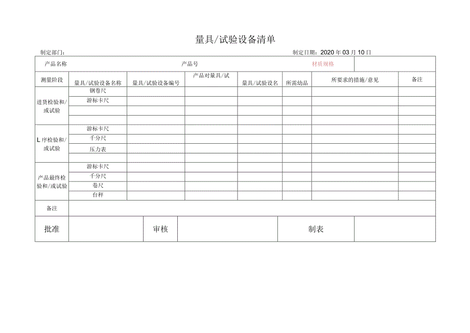 量具和试验设备清单.docx_第1页